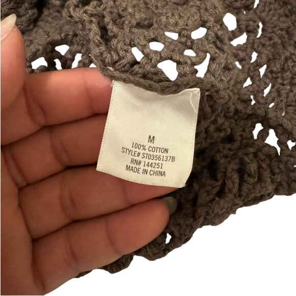 Francesca Blue Rain Crochet Green Sleeveless Tank Top Size M - Picture 7 of 7